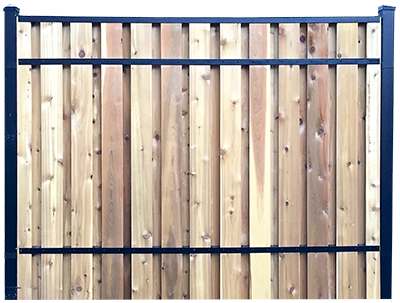 A light vertical fence by a fencing supply company